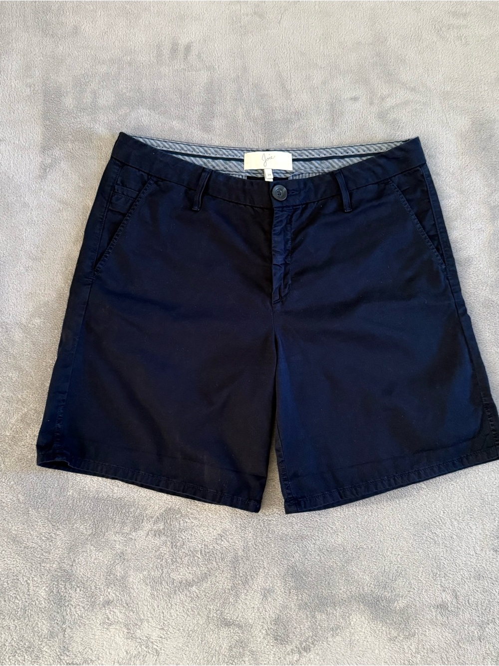 Joie Traveller Navy Blue Bermuda Chino Shorts Women's Size 29 Flat Front Cotton
